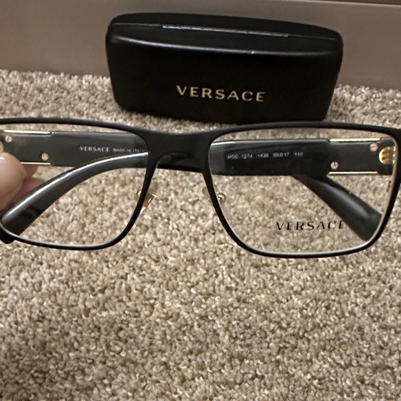 Versace Black and Gold Eyeglasses with Case - Picture 2 of 6